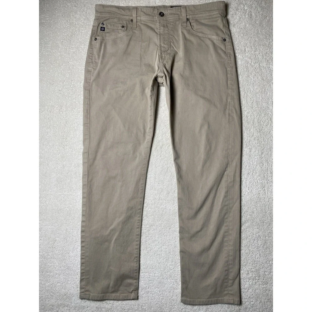 AG Adriano Goldschmied The Tellis Modern Slim Pants Mens 33 Khaki Measured 35x28